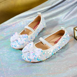 2026 Good Quality Spring Student Flats Little Girls Children Princess Performance Dance Breathable Light Weight Leather Shoes