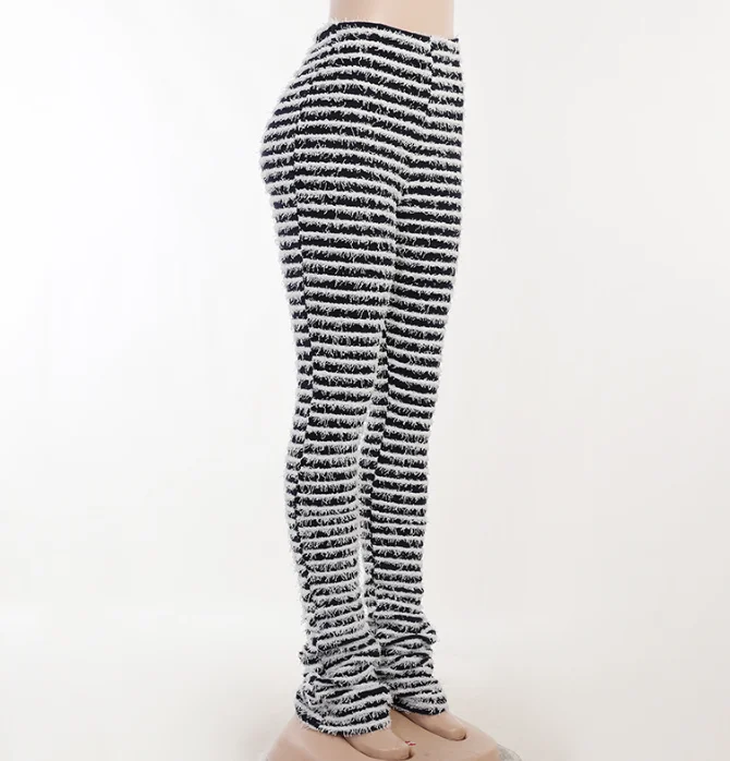Y2k Stacked Fuzzy Pants 2022 Fall Streetwear 2xlhigh Waist Fit Slim