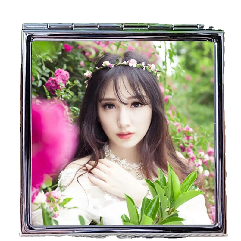Square Custom Sublimation Blank Photo Printing Compact Mirror for Gifts
