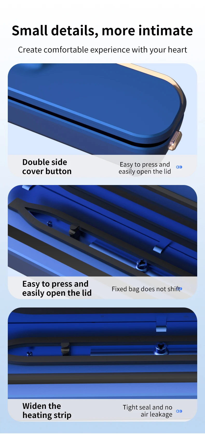 Vacuum Food Preservation Sealer with Liquid Crystal Display Automatic Sealing Machine for Food Storage