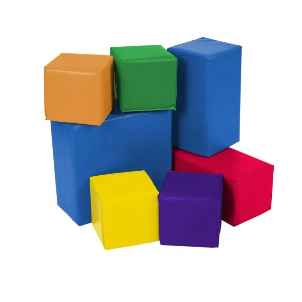 PVC cover kids indoor soft play foam sponge cube building blocks