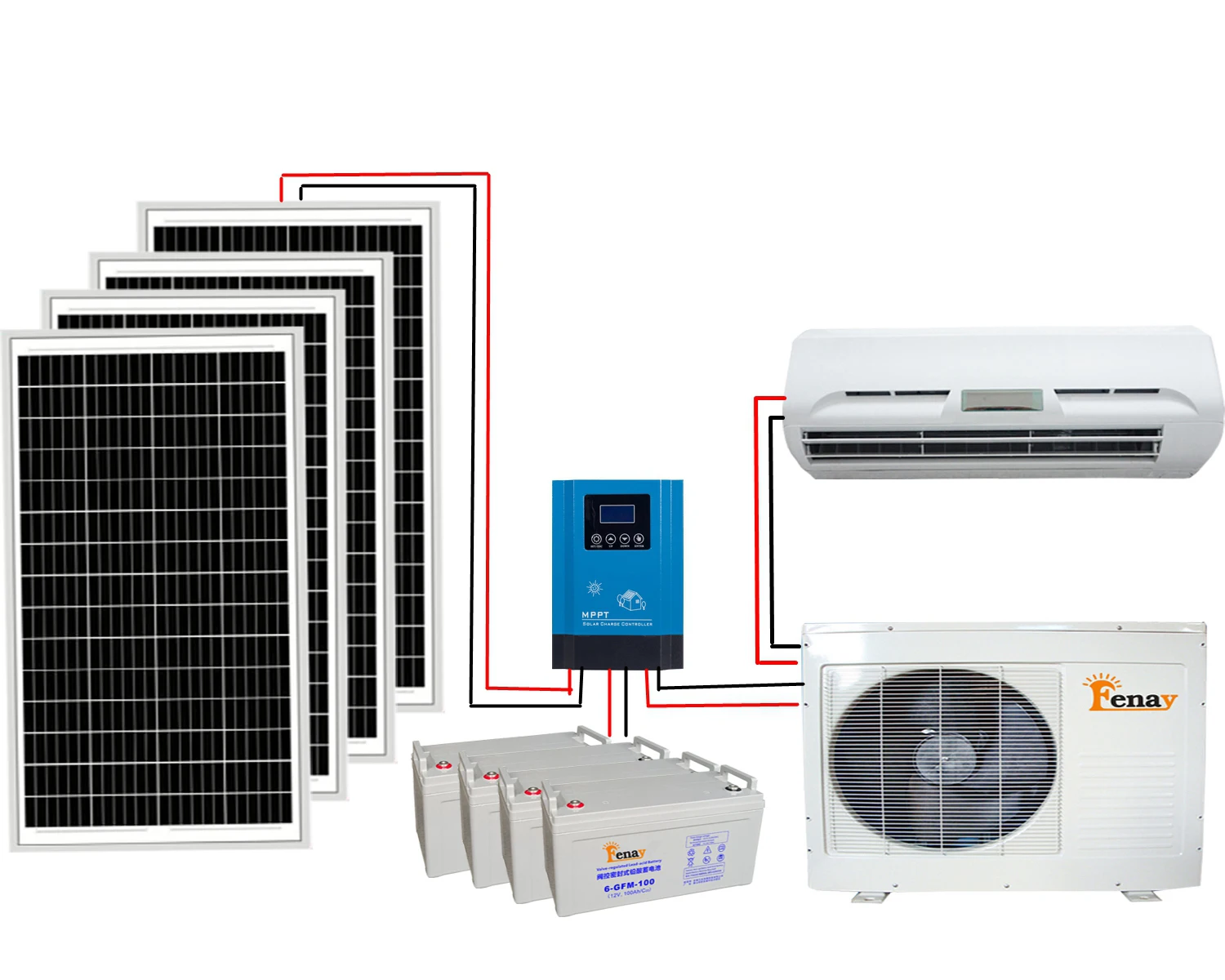 100% Power Saving Dc Solar Panel Air Conditioner 48v Solar Split Air ...