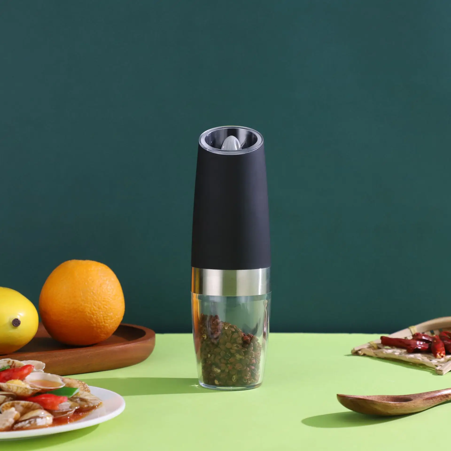 DTK Electric Gravity Salt And Pepper Grinder Automatic Operated