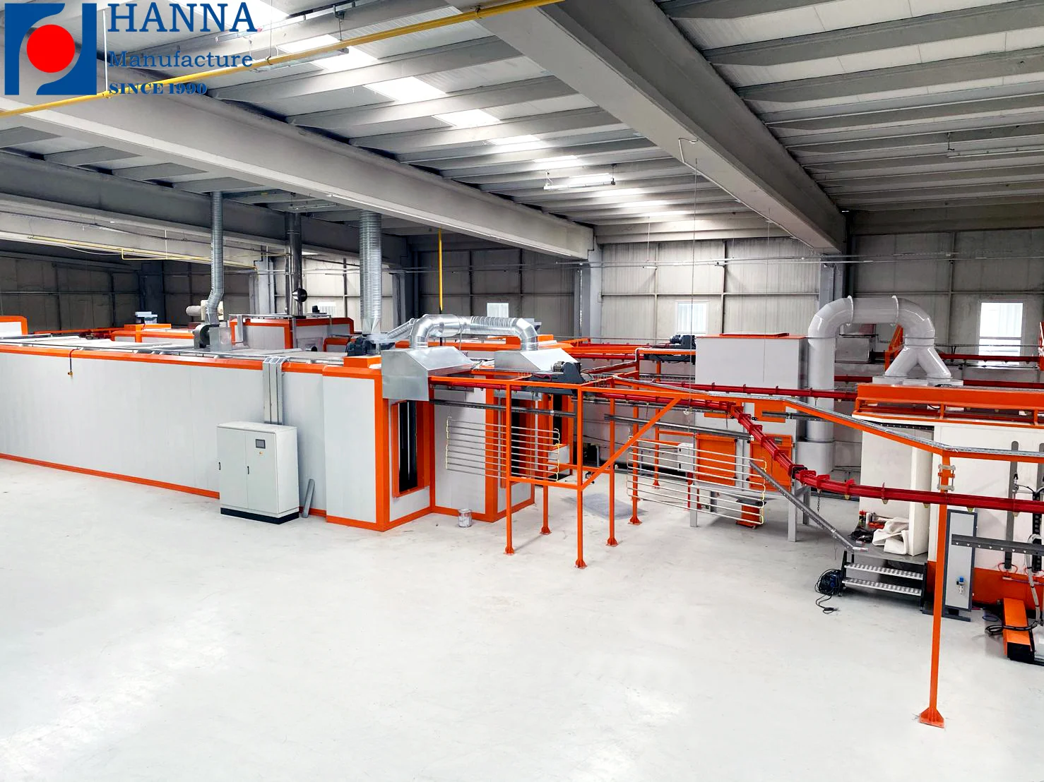 Aluminum Extrusion Profile Automated  Electrostatic Spray  System Booth Oven Powder Coating Line Plant