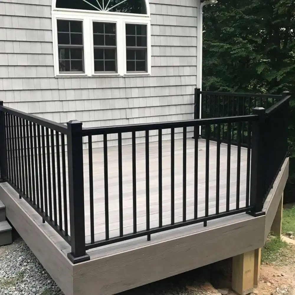 Australian Standard Black Metal Aluminum Railing  Deck Railing Aluminum Rail Kit Balcony Aluminium Railing Factory customization