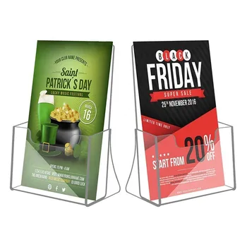 A4 A5 A6 Size Acrylic Brochure Display Stand  Clear Acrylic Document Holder Countertop Leaflet Holder
