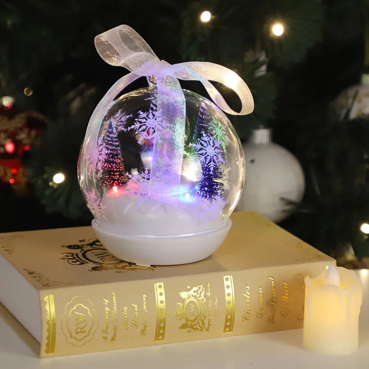 Creative crystal ball ornament unicorn octave gift wholesale snow music personalised nativity glass Christmas balls