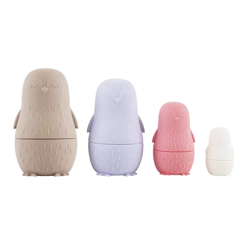 Набор игрушек Пингвин мамарезикс, набор мультяшных животных, силиконовая кукла, набор для малышей и малышей, развивающая игрушка