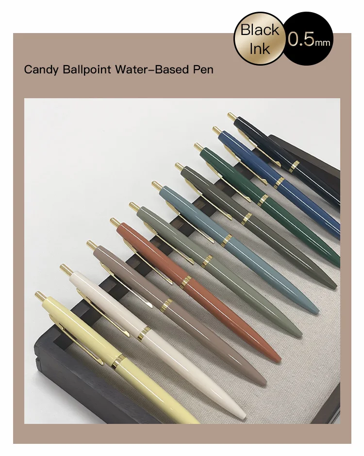 Custom Luxury Metal Gel Pens Set 12 Colors Mini Bolt Action Roller Pens 0.5mm Writing Width Cute Stationery for Girls Wholesale