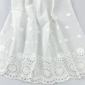 White Woven 60s*60s 90*88 Flower Trim Austrian Lace Swiss Voile Border ...