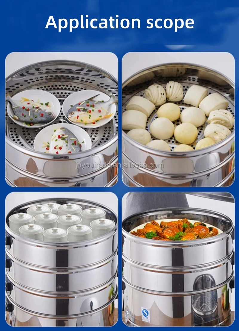 Restaurant Industrial Large 20 Liter Stainless Steel Layer Food Electric Steamer Pot For Sale