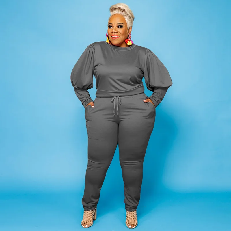 plus size knitted tracksuit