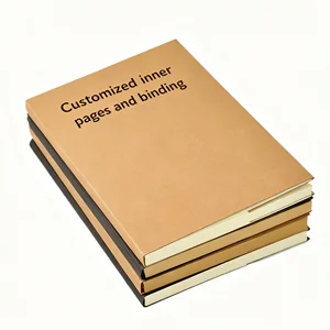 Wholesale A5 Custom Plain Kraft Paper Sketch Notebook Blank Journal Cover with Nude Spine Exposed Binding