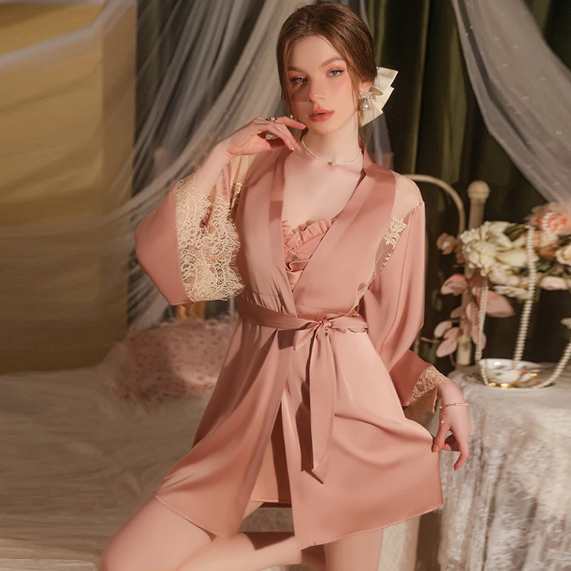 Shop Our Hot Sale French Romantic Satin Lace Lounge Sets