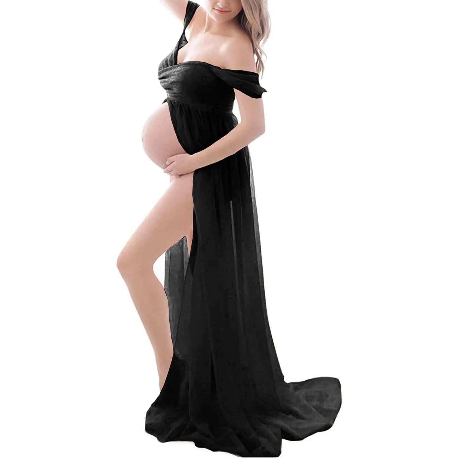 Guangzhou Auyan New Pregnant Women Before Taking Photos of a Long Skirt Maternity Dress Photoshoot Clothes