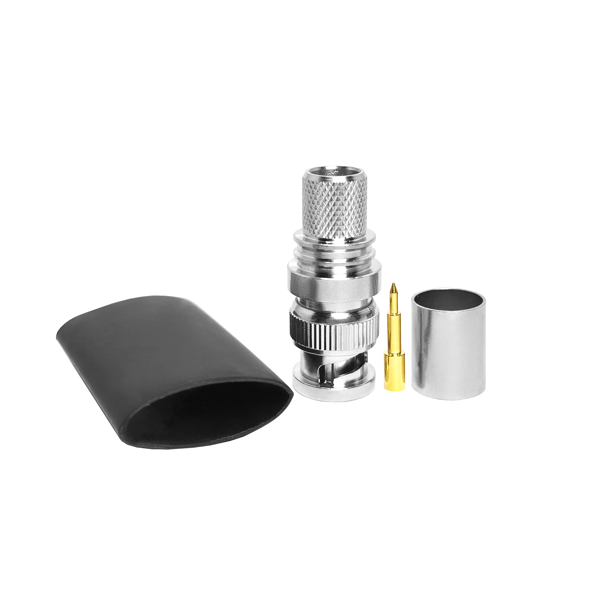 Factory 50 Ohms Crimp Connector BNC Male Plug Solder Pin for LMR400 RG8 RG213 RG214 H 1000 RF Coaxial Cable Connectors in Stock