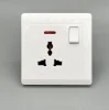 Switched 3 pin universal socket with neon