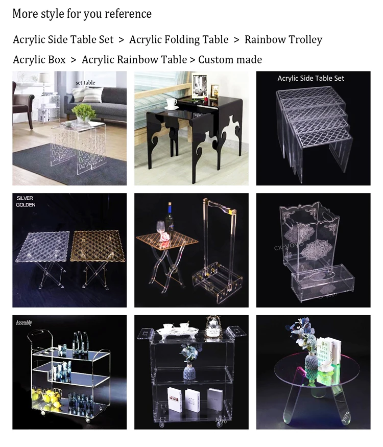 Acrylic Coffee Tables Clear Acrylic Folding Tray Coffee Table With Gold