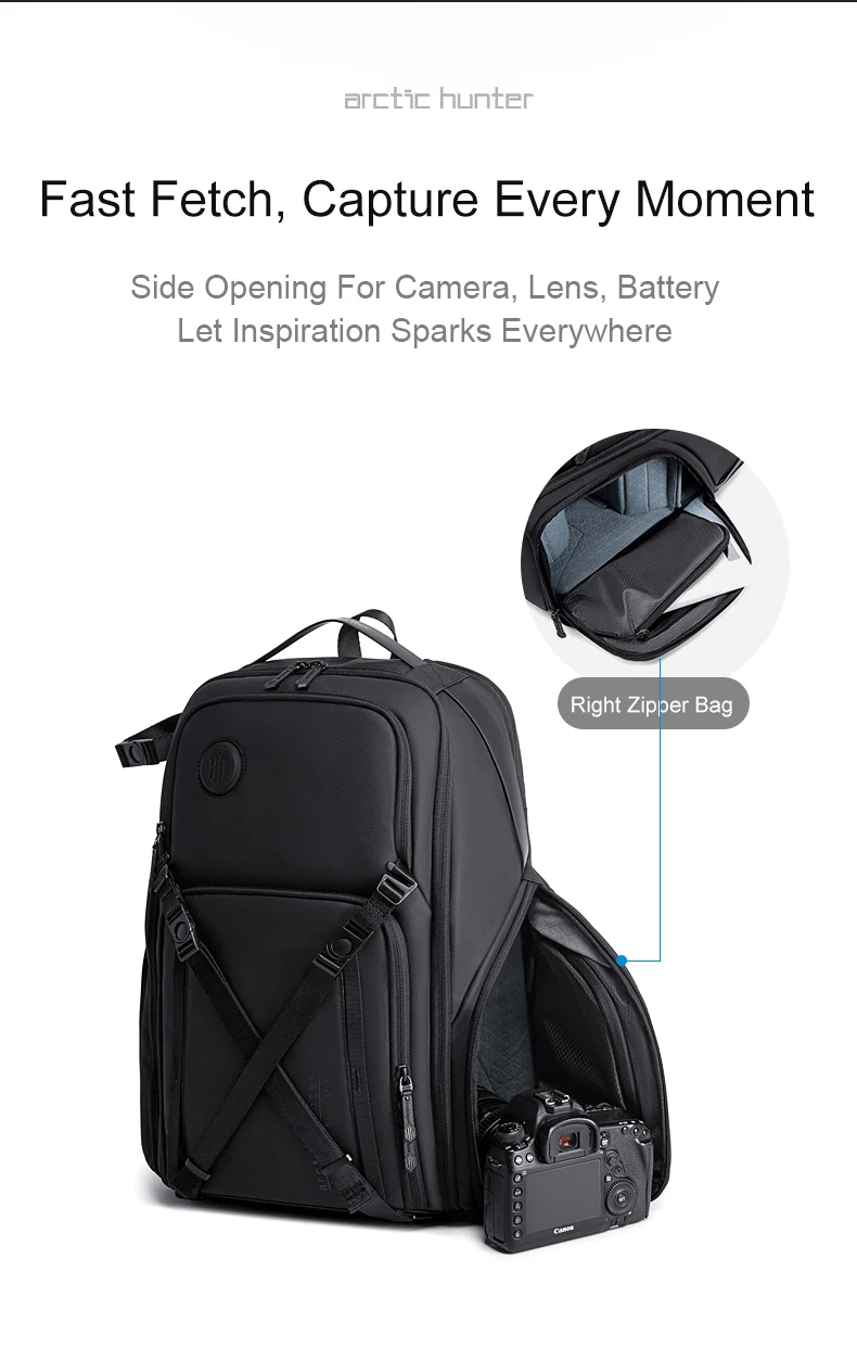 ARCTIC HUNTER Multifunction large capacity Smart Backpack For Business travel Mens Laptop Back pack Drone Camera bag mochila