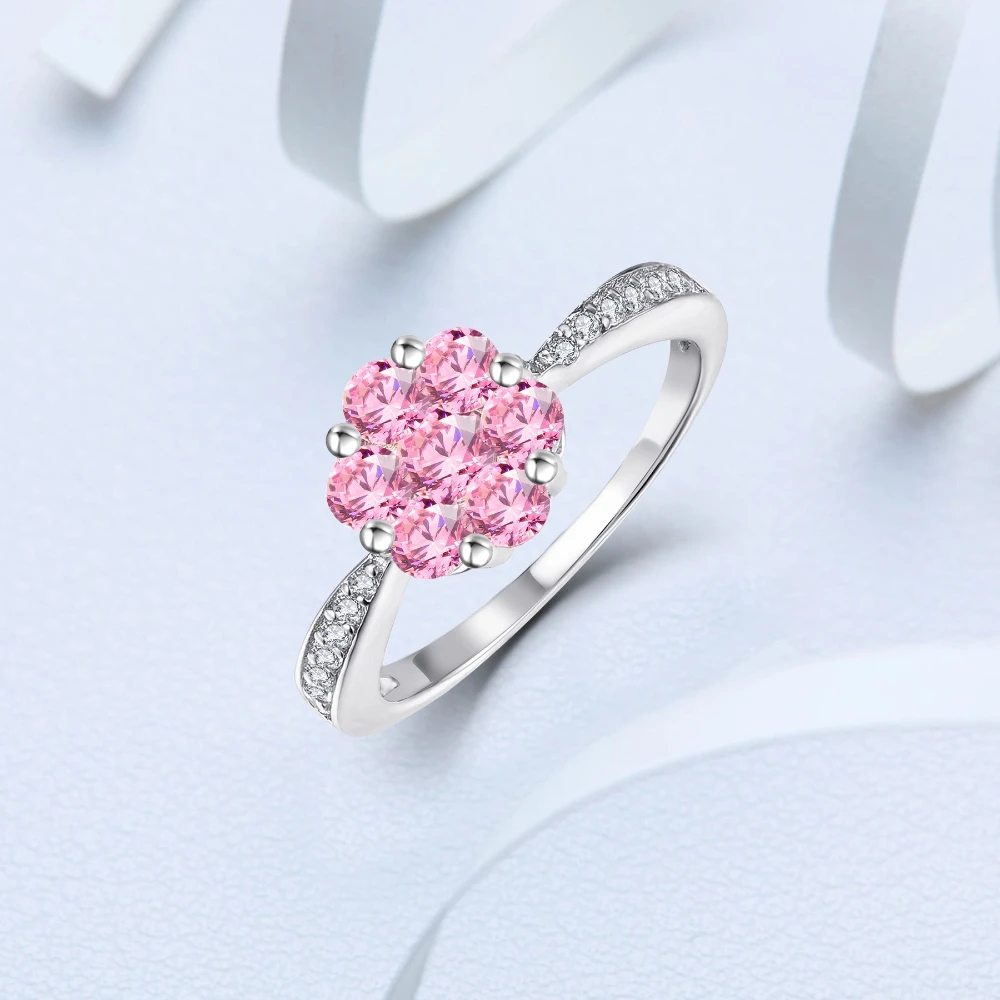 Embrace Elegance With Our Pink Zirconium Silver Wedding Rings