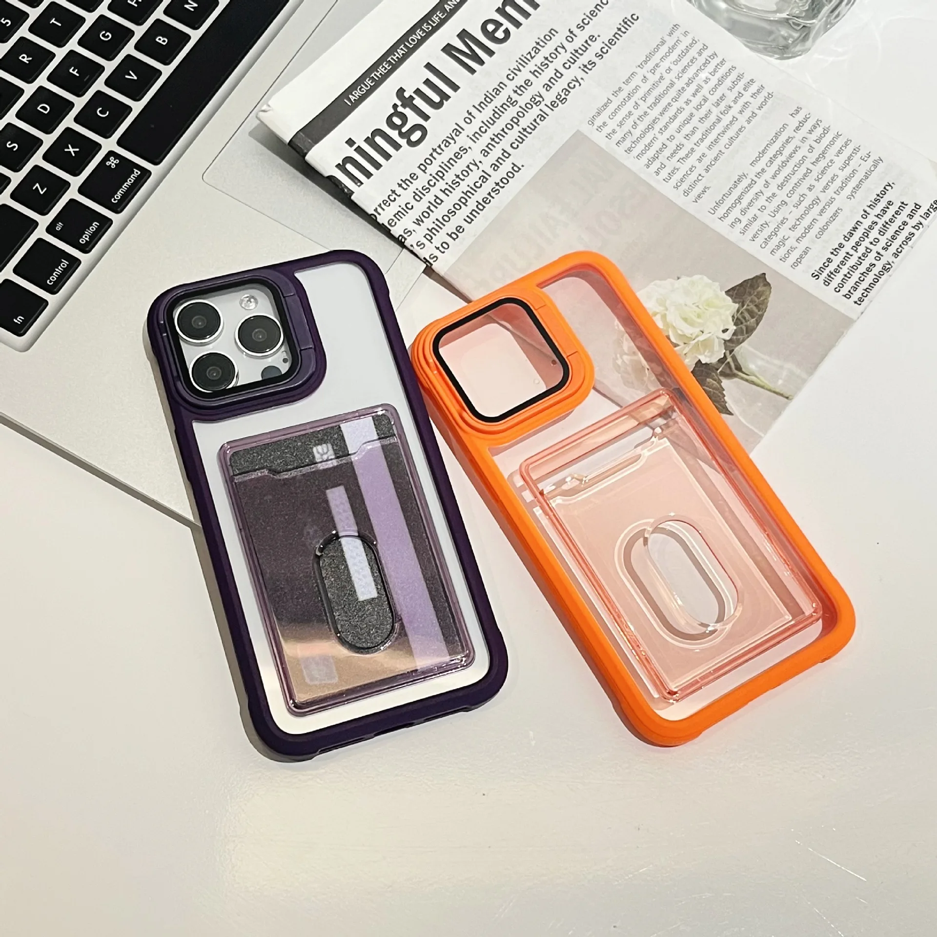 Phone Case Creditcard Holder For Iphone 13 14 15 Plus Pro Max Stand Mobile Transparent Myc8282 Laudtec