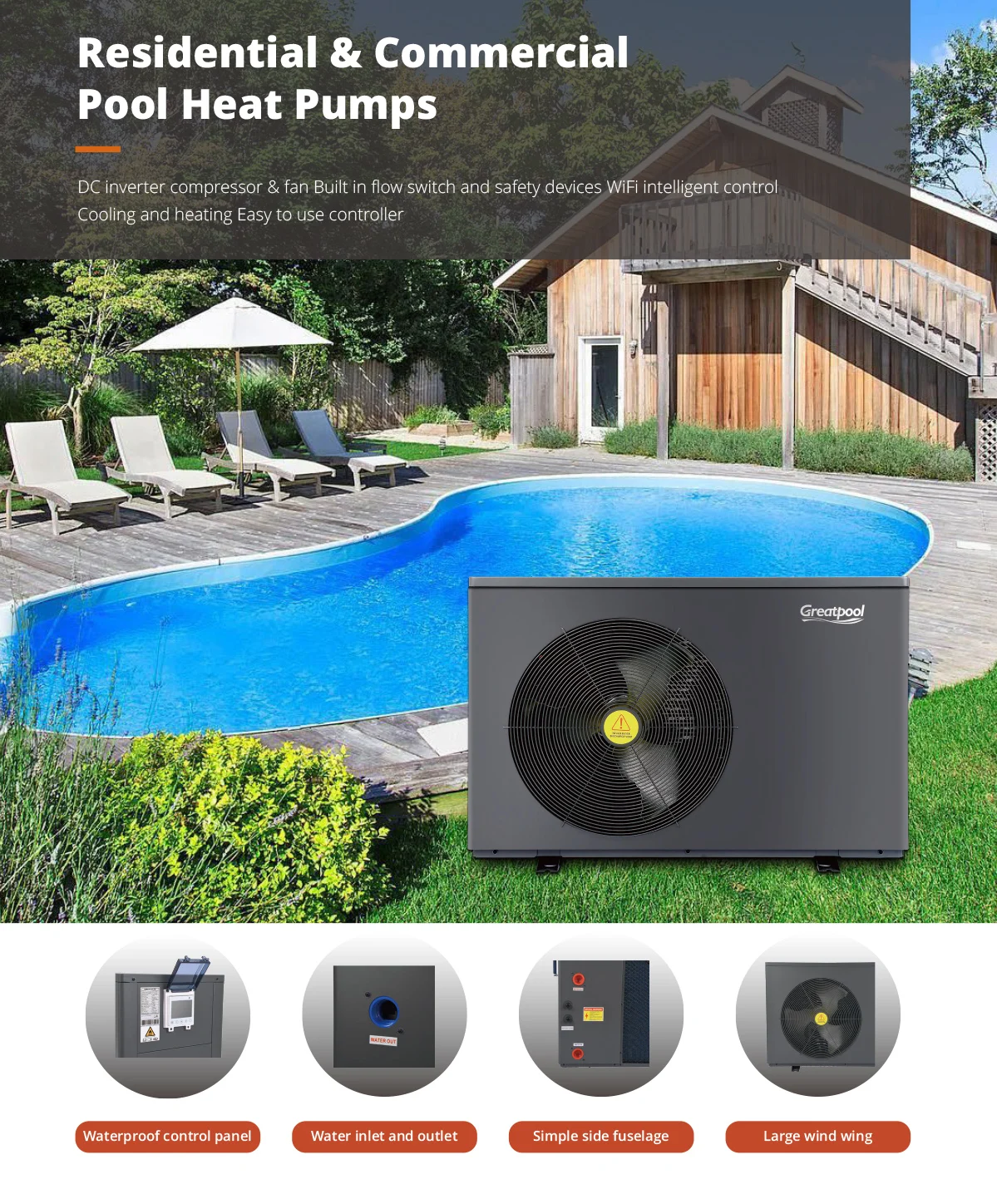 Greatpool Top 1214772166btu Resort Hotel Swimming Pool Commercial