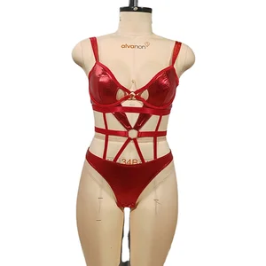 Women's Hollow Out Lingerie Set Sleeveless Stretch Snap Crotch Skinny Cami Bodysuits for Women