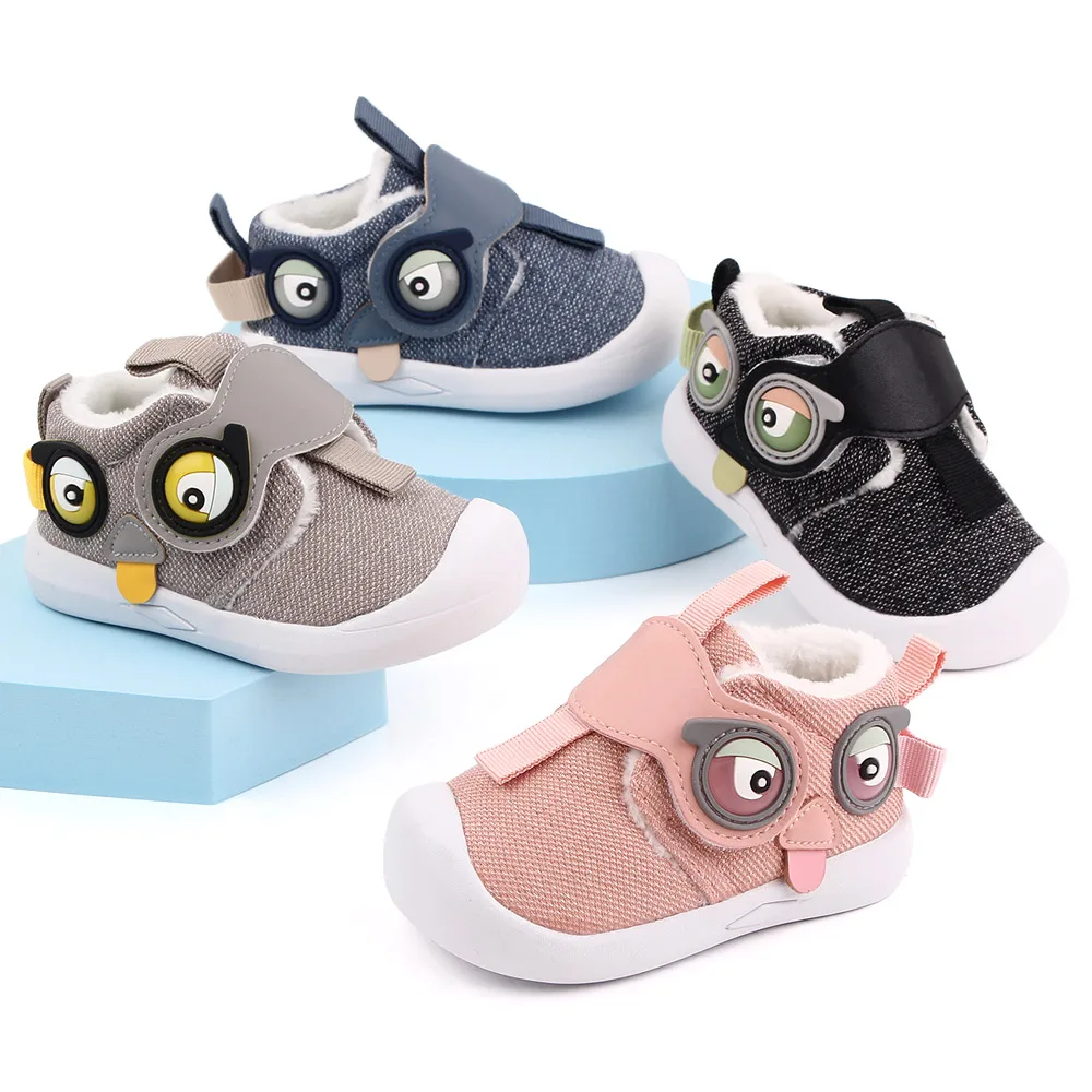 New Arrival  Animal Baby Cotton Shoes With Plush Winter Warm Snow Sneakers Lightweight Walking Shoes for First Walk