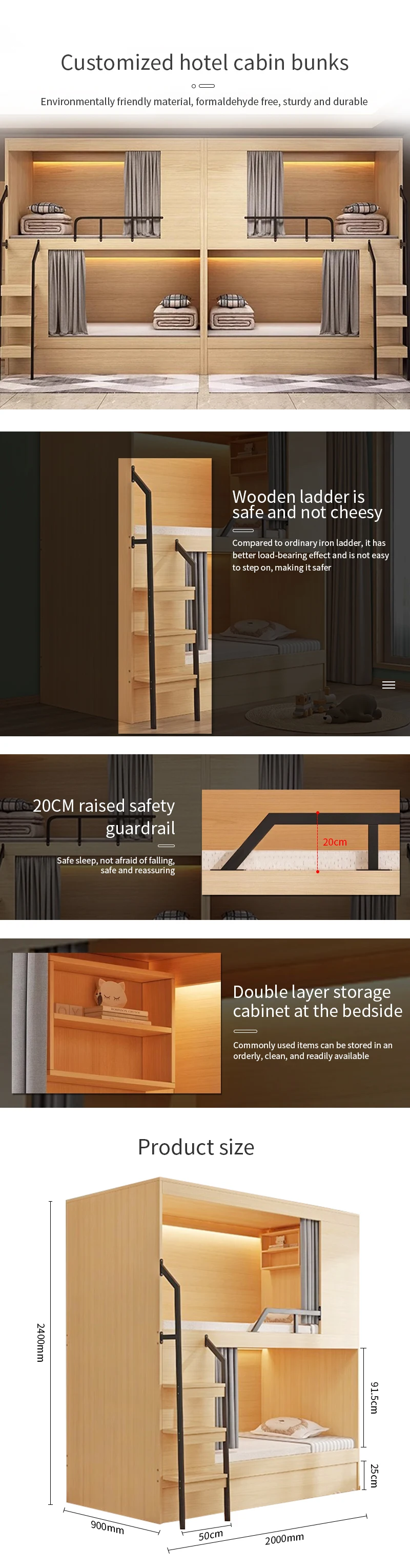 Newest Space Capsule Hotel Bedroom Sets Horizontal Curtain Type