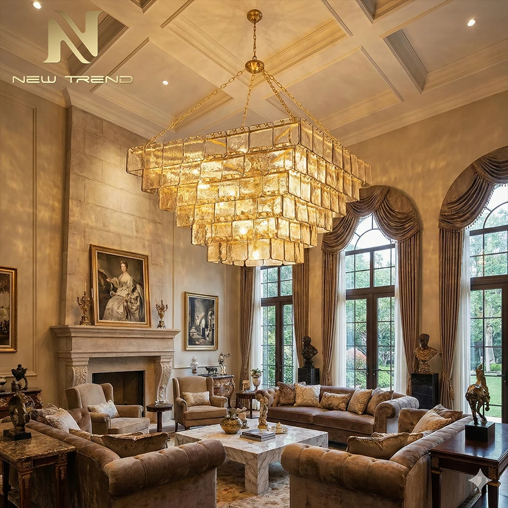 CPL-458 Modern Nordic Style Murano Glass Chandelier – Minimalist Designer LED Pendant Light for Dining Room Murano Glass Led Chandelier Lamp