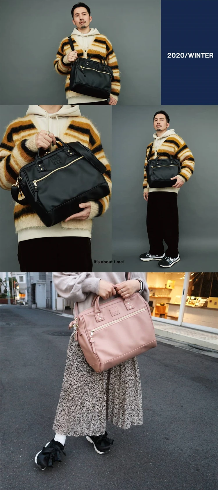 Japanese Leather 3WAY Boston Cross Sling Shoulder Bag Handbags Unisex Mochilas travel school college Backpack Minimalist Bolsos