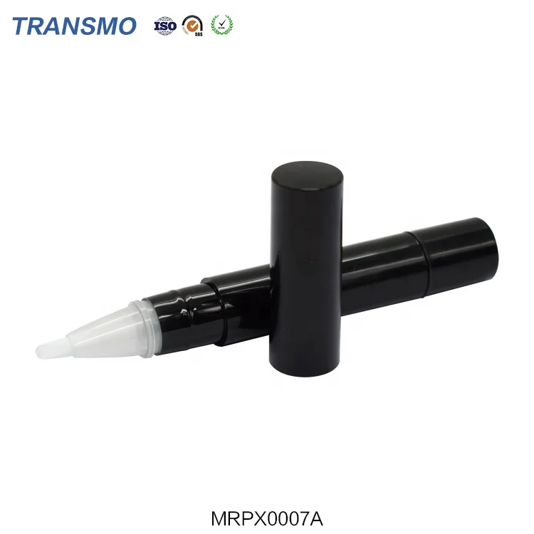 Custom Makeup Click Pen New Design 4ml Black Empty Nail Oil Pen PP Plastic Round Gel Lipgloss Holder Pencil With Brush