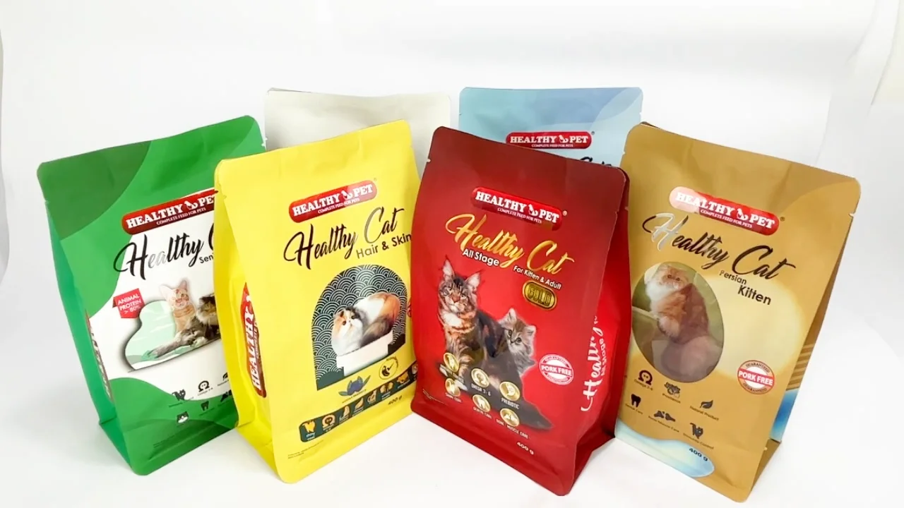 Custom Printed 2kg 5kg 10 15 20 Kg Flat Bottom Mylar Ziplock Bags Stand