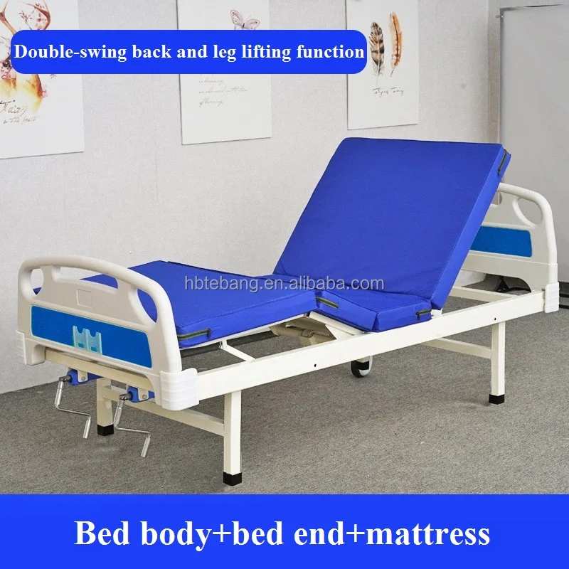 Manual Hospital Bed 2 Function Hospital Patient Bed 2 Crank Medical Bed For Hospital Furniture