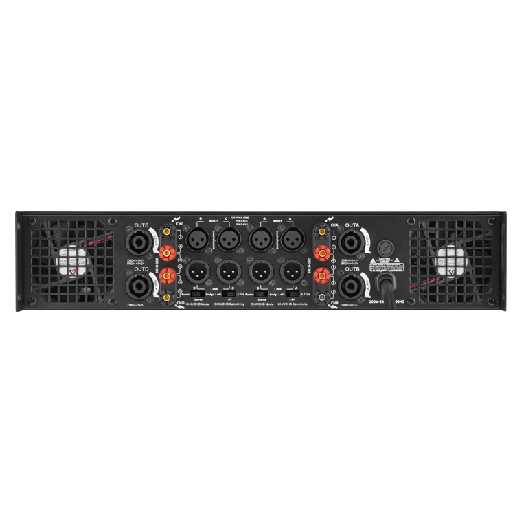 DJデジタルパワーアンプ4 * 300Wブリッジパワープロフェッショナル