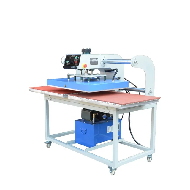 Wide flatbed hydraulic heavy force oil pressure top heater 80x60cm desk pad sublimation heat press machine