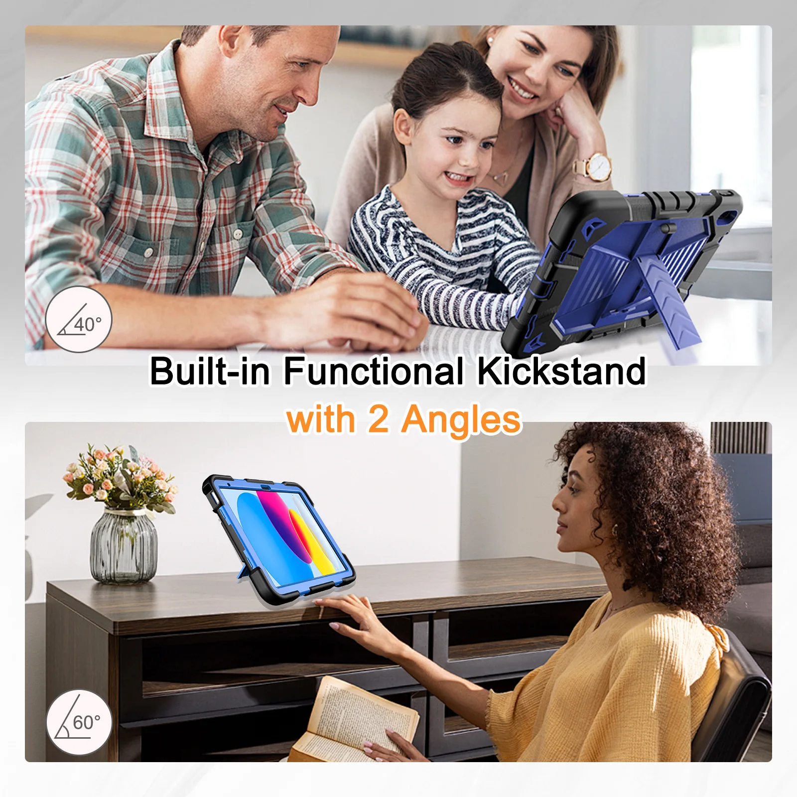 product laudtec silicone anti fall protective case  tablet computer protective cover with pen holder for ipad 10th generation 109 inch-5