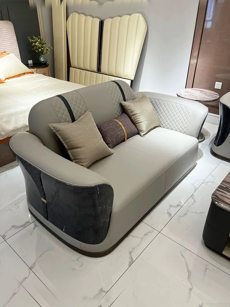 Italian Leather Modern Furniture Sofa Set Villa Luxury Sectional Couch Italian Leather Modern Furniture Sofa Set Villa Luxury Sectional Couch