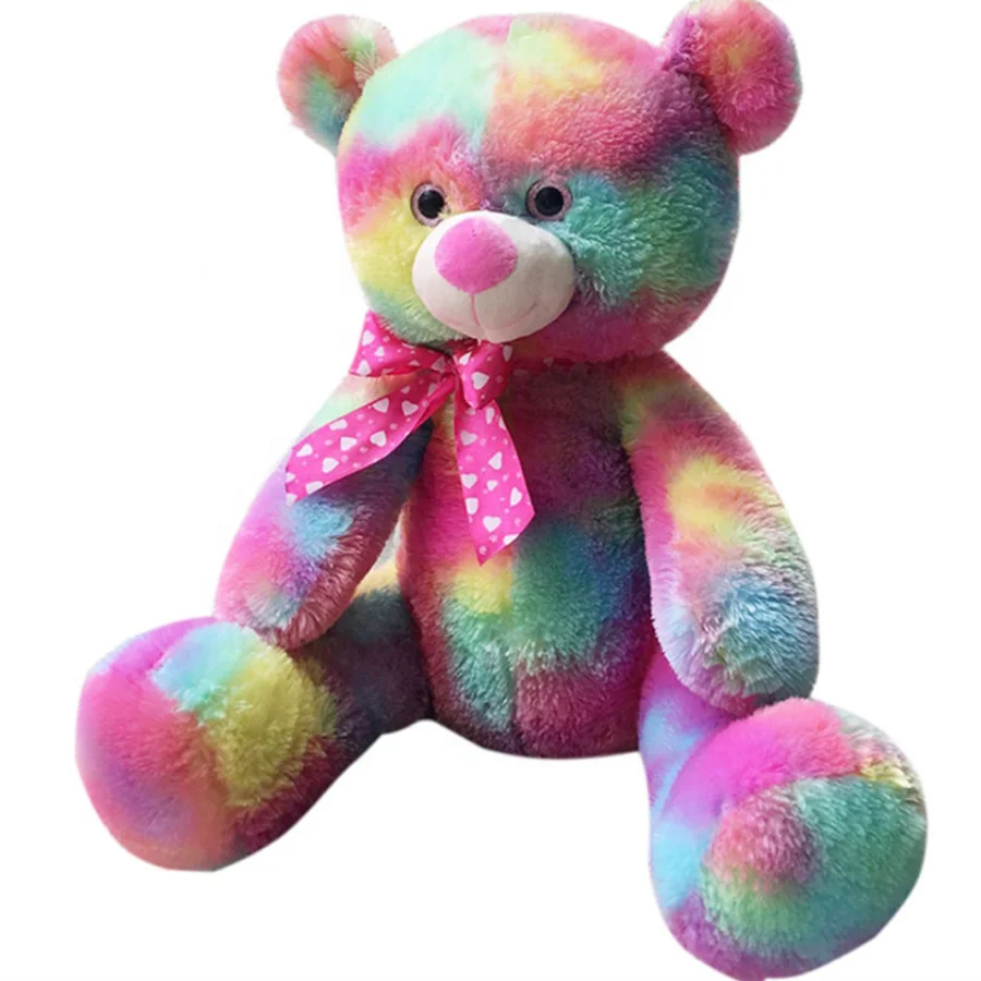 wholesale custom teddy bear new rainbow plush teddy bear toy