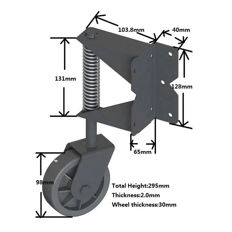 Adjustable Swing Heavy Duty Spring Loaded Small Castor Sliding Gate Roller Wheels Stainless for Gates