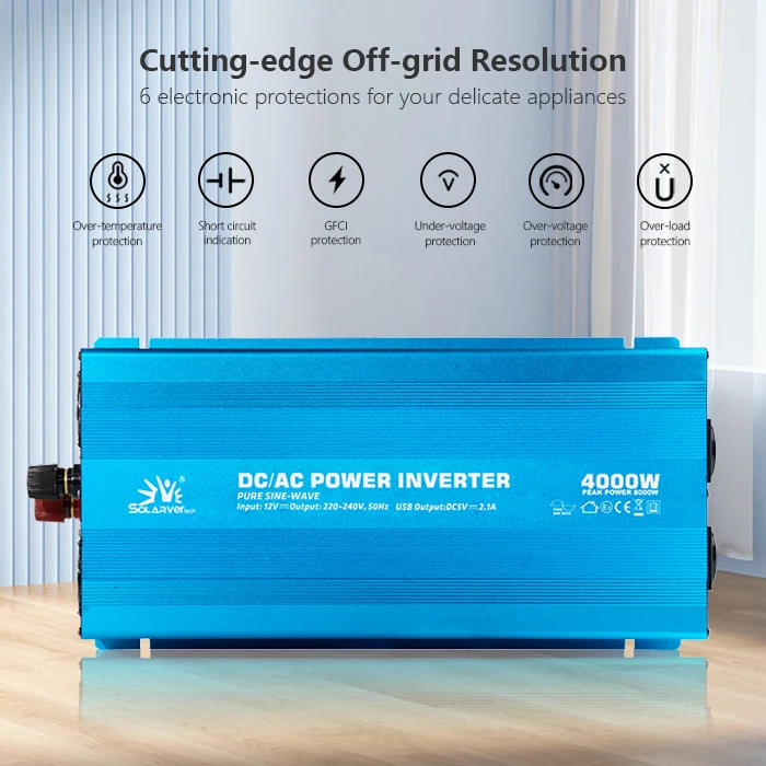 EcoLine - Omvormer 12V Naar 220V/230V - 3000w Vermogen - Zuivere sinus - Spanningomvormer | In for Quallity