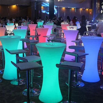 Commercial night club modern bar table hot sale party led table for party customized illuminated cocktail tables for bar decor