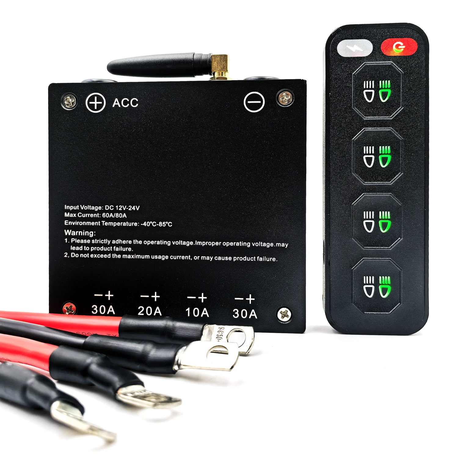 12 Volt 4Gang Wireless Remote Control Indicator LED Lights Switch Panel Universal for  Excavator Offroad Cars Boats Bus