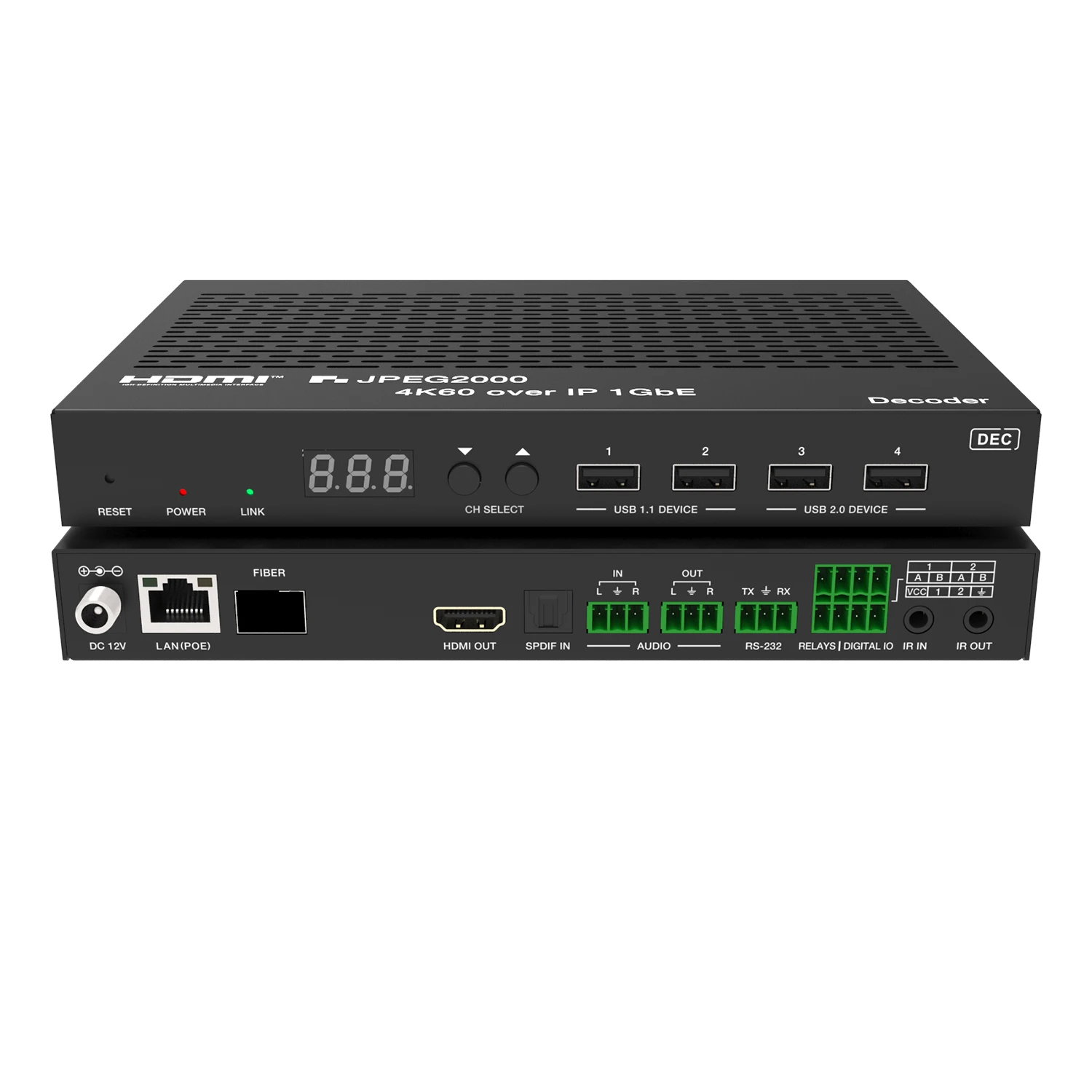 4K60 hdmi Faceplate Ip Extender Over Lan Many to Many POE IR Encoder Decoder Open API