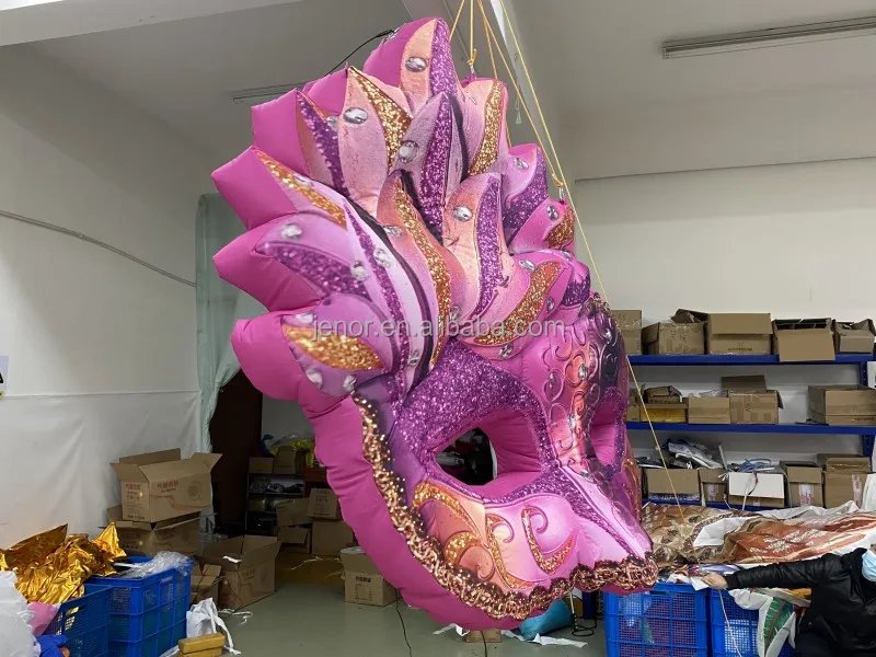 Jenor Customize Inflatable Pink Mask Inflatable Mark Balloon for Masquerade Decoration