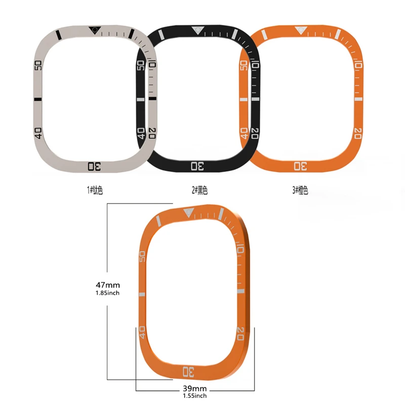 Anneau De Protection Pour Montre 45mm - Couvercle Lunette Acier Inoxydable Noir, Marque Uxcell