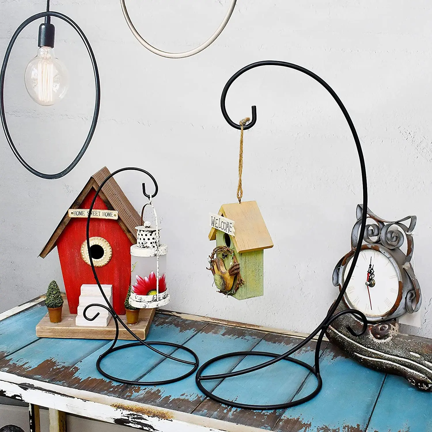 2 Arm Iron Stands for Fish Tank Display Racks Hanger Hanging Plants Air Plant Ornament Stand