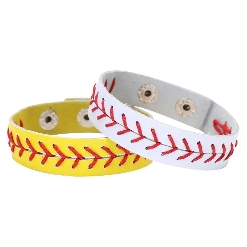 Personalized Baseball or Softball Bracelet Name or Number Leather