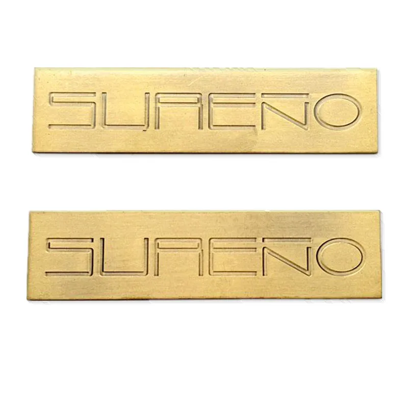 特注金属ネームプレート楕円形ロゴエッチング真鍮ネームタグ付き