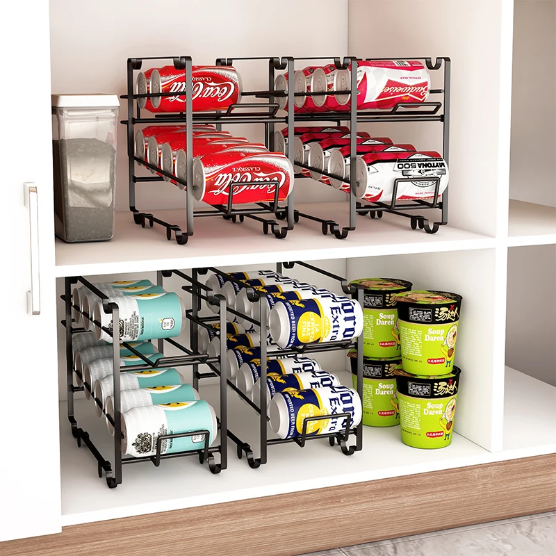 Can Food Rack Holder Kitchen Pantry Organizer Soup Beer Soda Coke Storage  Shelf